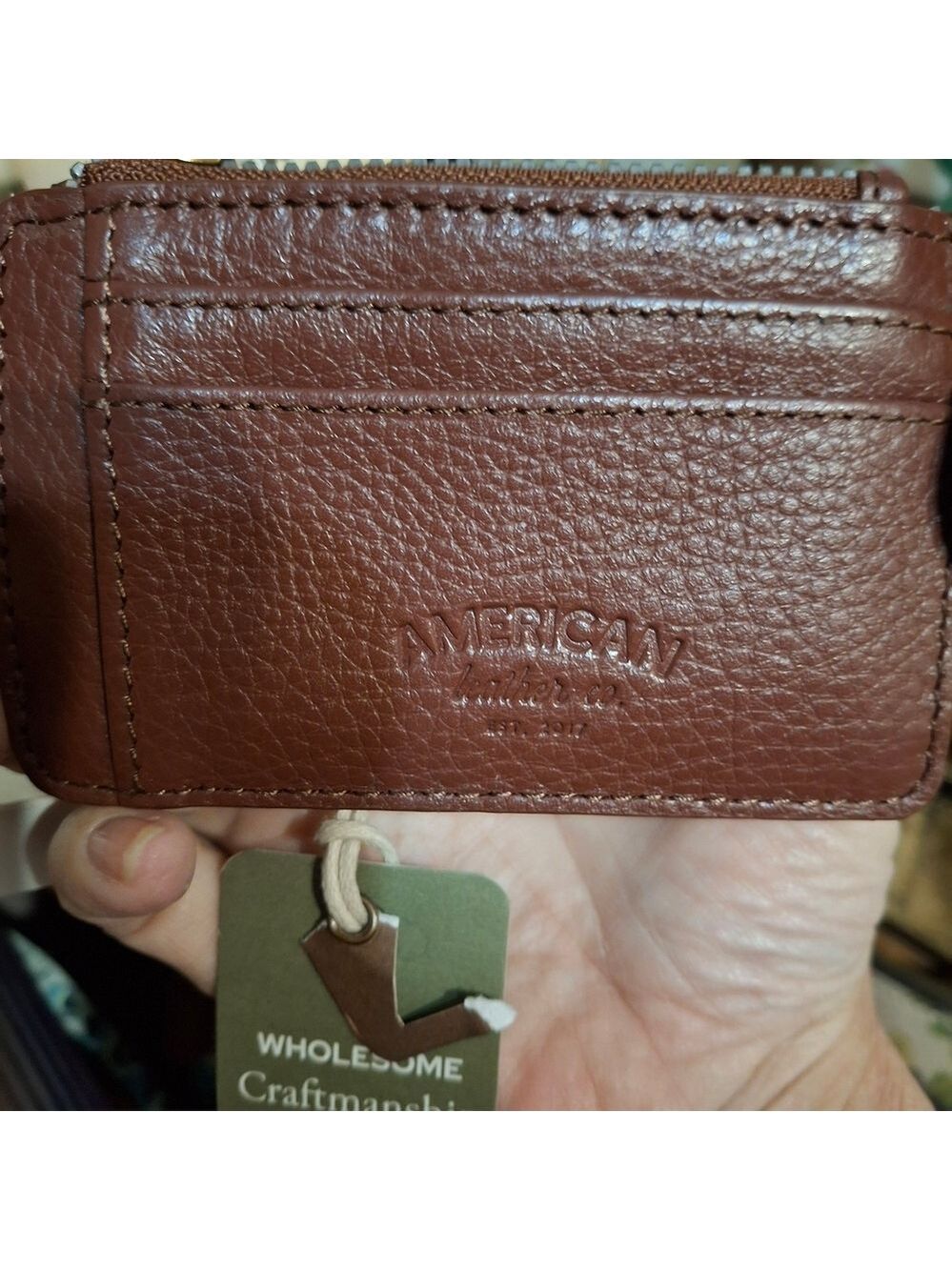 American Leather Co. Portland In Cordovan Brown Card Holder NWT - Picture 6 of 6